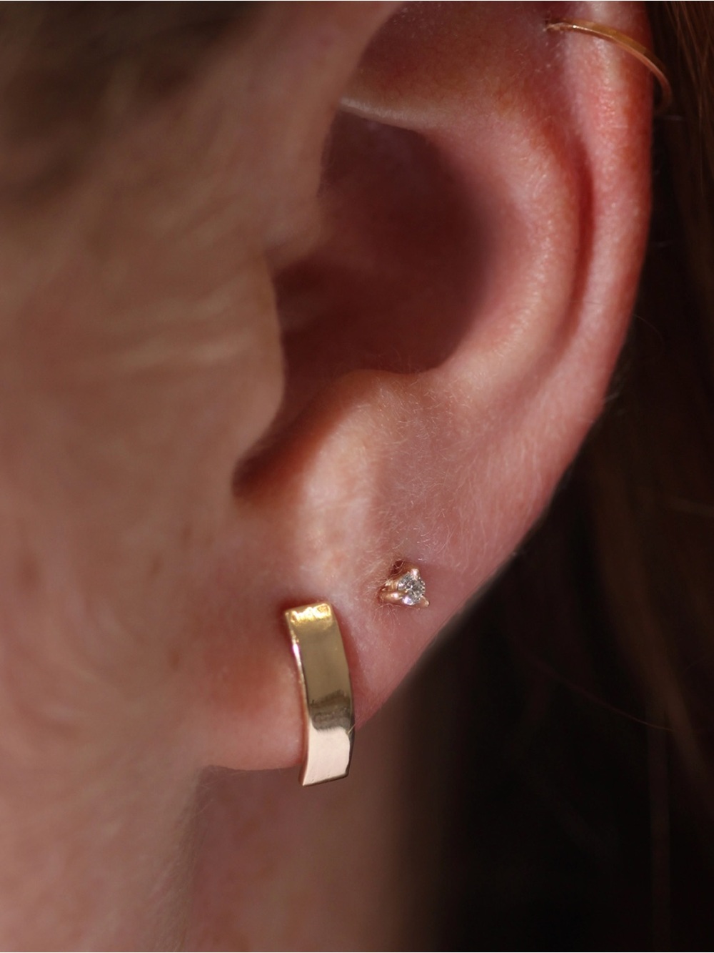 Catbird Petite Angel Natural Diamond Studs 14k Solid Gold - Picture 5 of 6